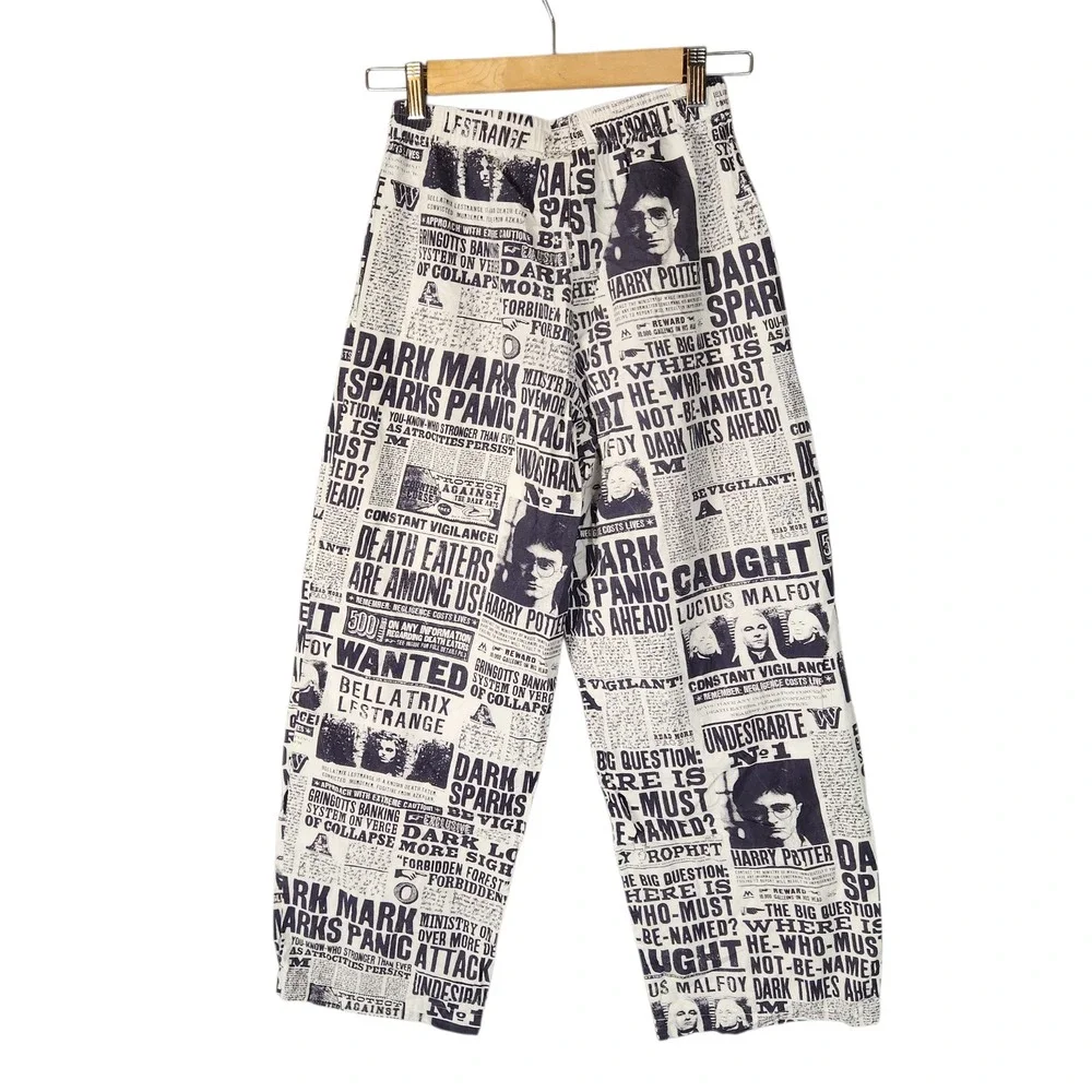 PBteen Harry Potter Pajama Set Unisex Medium Daily Prophet Newspaper Print